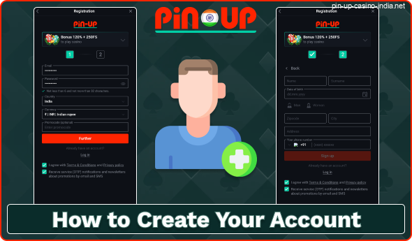 Registering in the Pin-Up India app